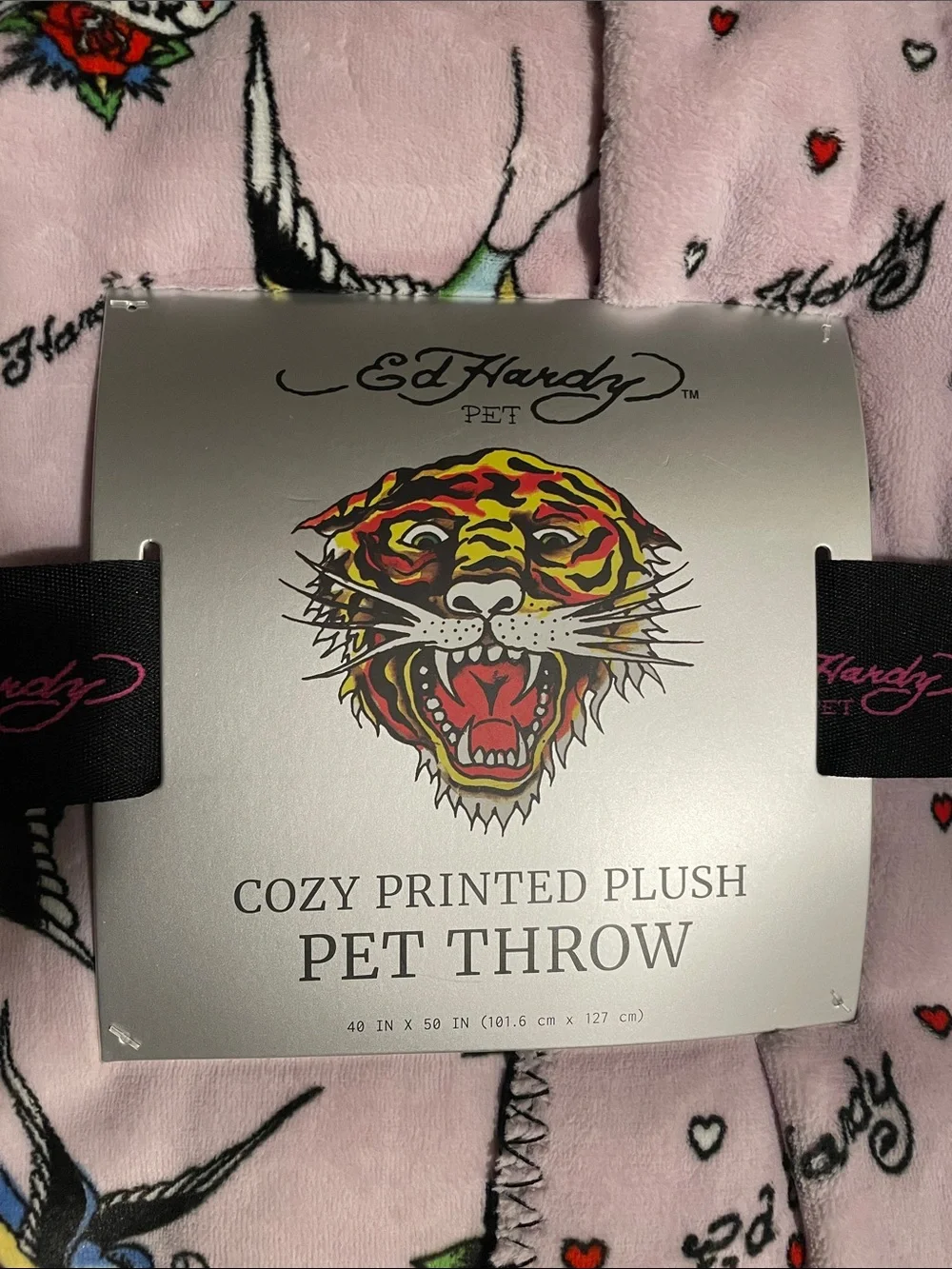 Ed Hardy NWT cozy printed plush pet throw